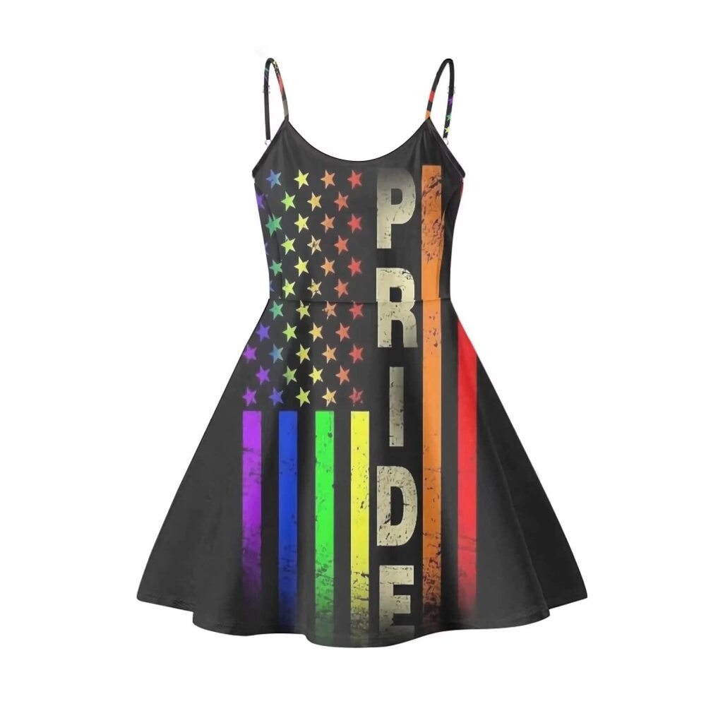 4488 Rainbow Flag LGBTQ Gay Pride Flags Dresses Plus Size, Rainbow Pride